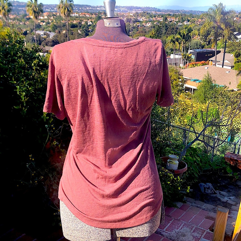 ๐ซGifted Athleta soft v neck t shirt in mauve dusty brown pink soft modal sz S - Picture 4 of 8